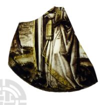 Medieval Stain Glass Fragment with Robe