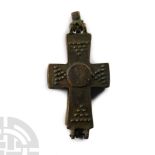 Byzantine Style Reliquary Cross Pendant