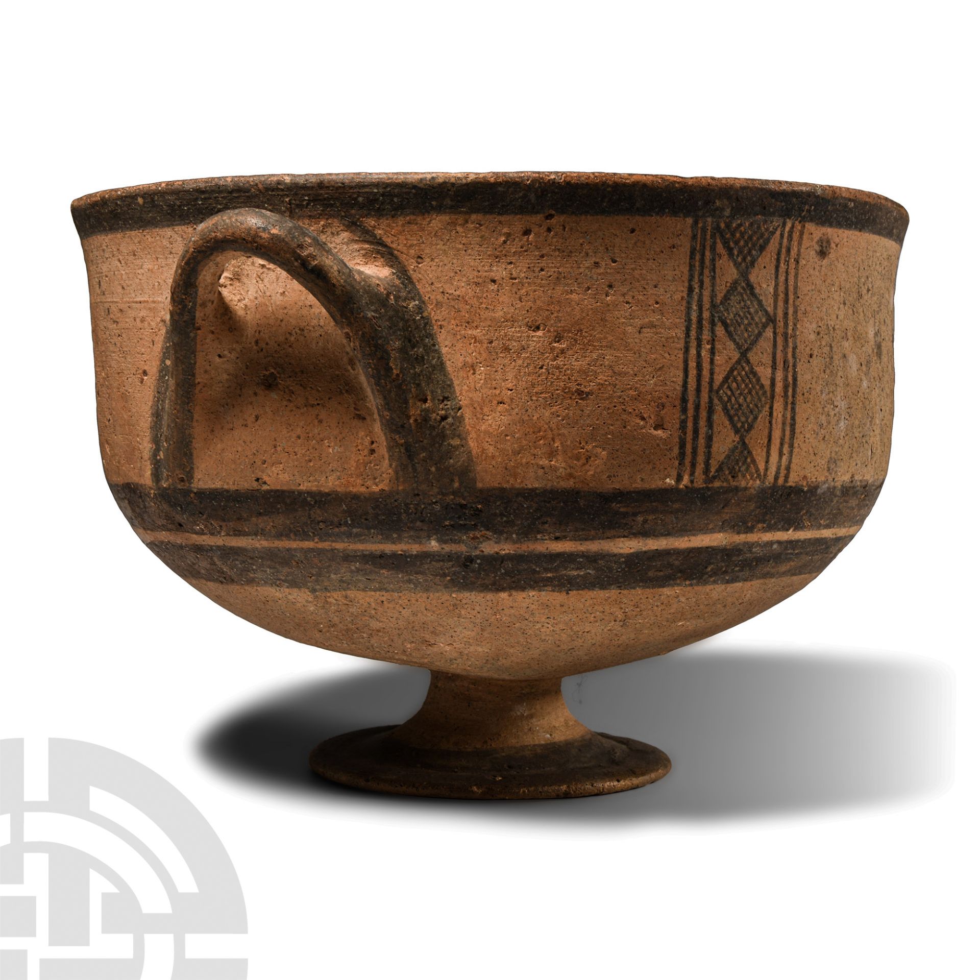 Cypriot Painted Terracotta Chalice - Image 2 of 2