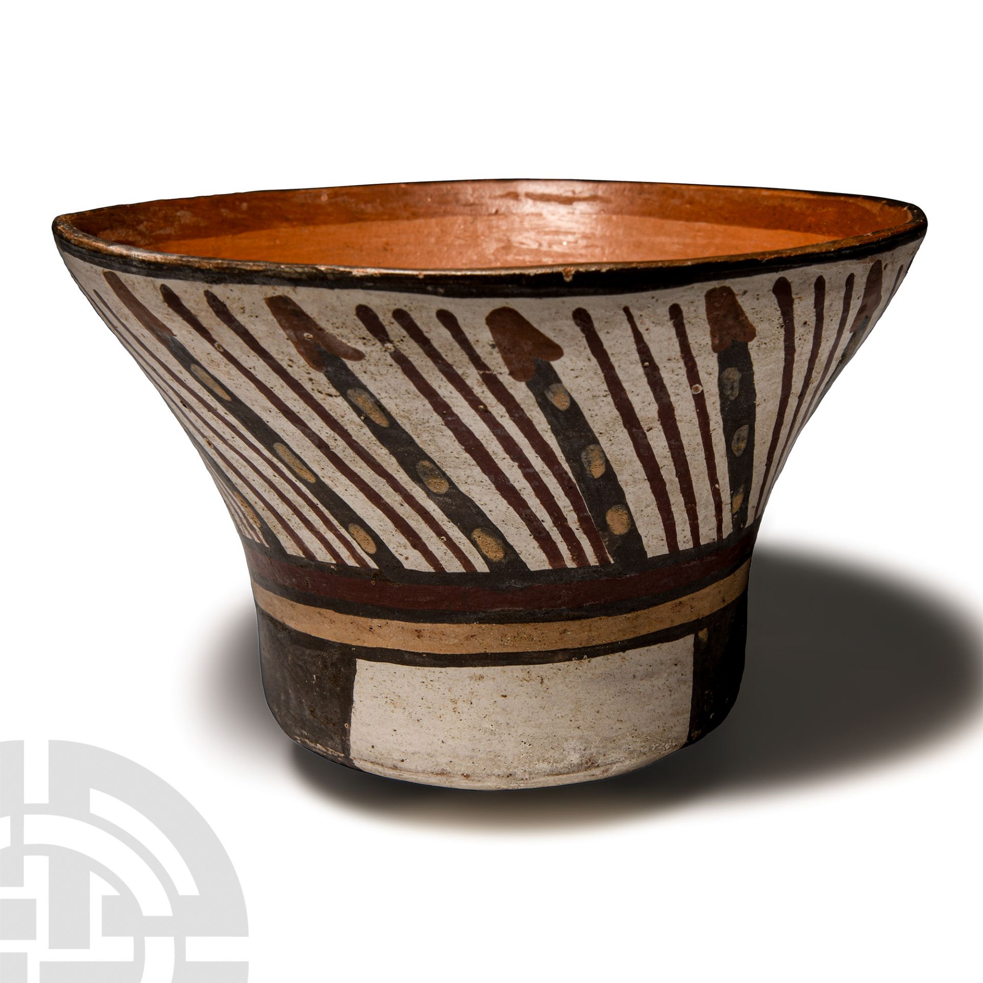 Pre-Columbian Nazca Terracotta Bowl With Arrow Design