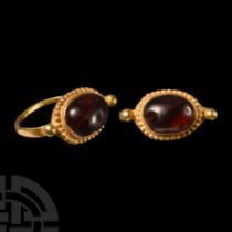 Western Asiatic Garnet-Set Gold Ring