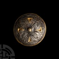 Viking Age Silver-Gilt Brooch with Interlaced Birds