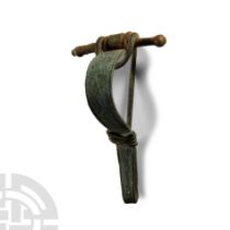 Large Roman Decorated Bronze Bow Brooch