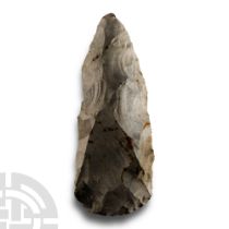 Stone Age 'Somme' Grey Speckled White Knapped Flint Axehead
