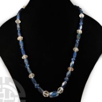 Roman Blue Cut Glass Bead Necklace