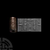 Mesopotamian Haematite Cylinder Seal with Altar