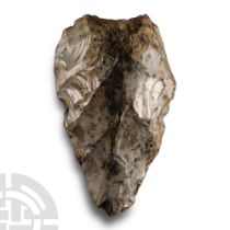 Stone Age 'Somme' Grey Speckled White Knapped Flint Handaxe