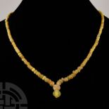 Western Asiatic Yellow Glass Bead Necklace String