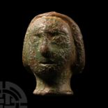 Medieval Bronze Shrine Head of a Lady