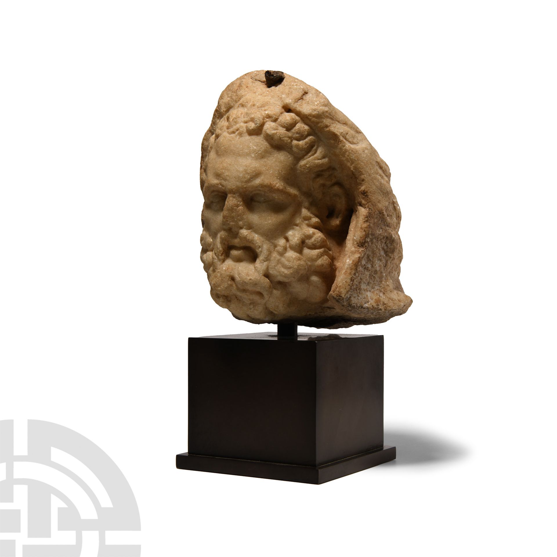 Roman Marble Head of Hercules Wearing the Nemean Lion Skin - Bild 2 aus 5
