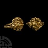 Medieval Gold Ring with Floral Bezel