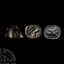 Neo-Babylonian Black Stone Stamp Seal