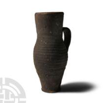 Roman Ribbed Greyware Jug