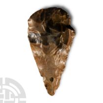 Stone Age Classic British Teardrop-Shaped Knapped Flint Handaxe