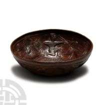 South Arabian Bowl with Hunting Scene and Inscription