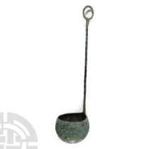 Roman Bronze Ladle with Twisted Handle