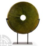 Large Chinese Green Stone Bi Disc