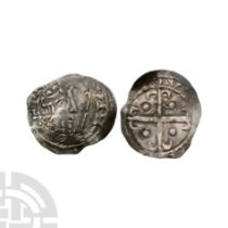 Norman Coins - King David I of Scotland - Roxburgh - Cross Fleury AR Penny