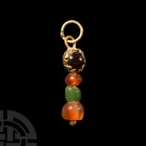 Roman Gold Pendant with Beads