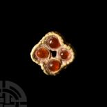 Medieval Gold Pendant with Carnelian