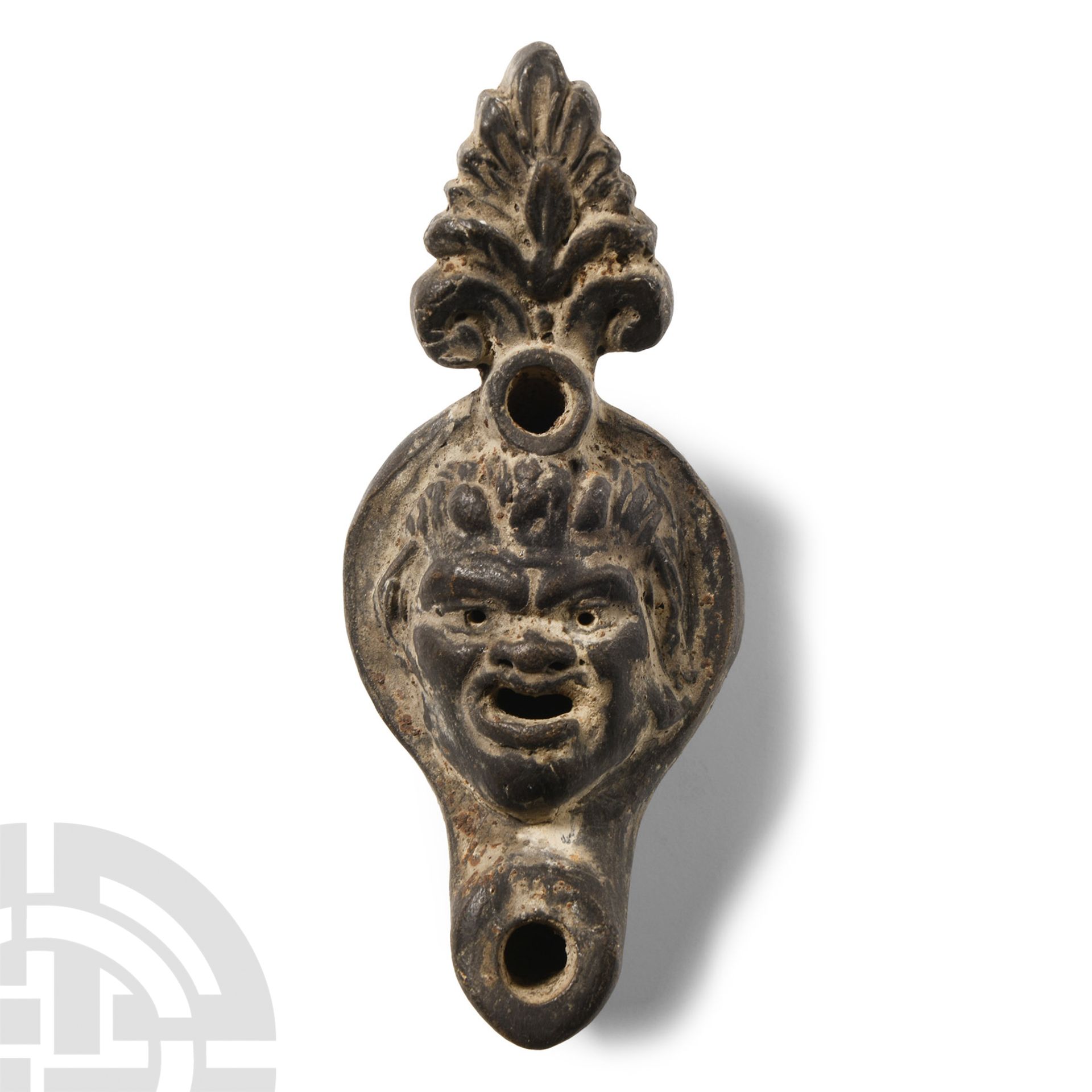 Roman Style Oil Lamp with Face
