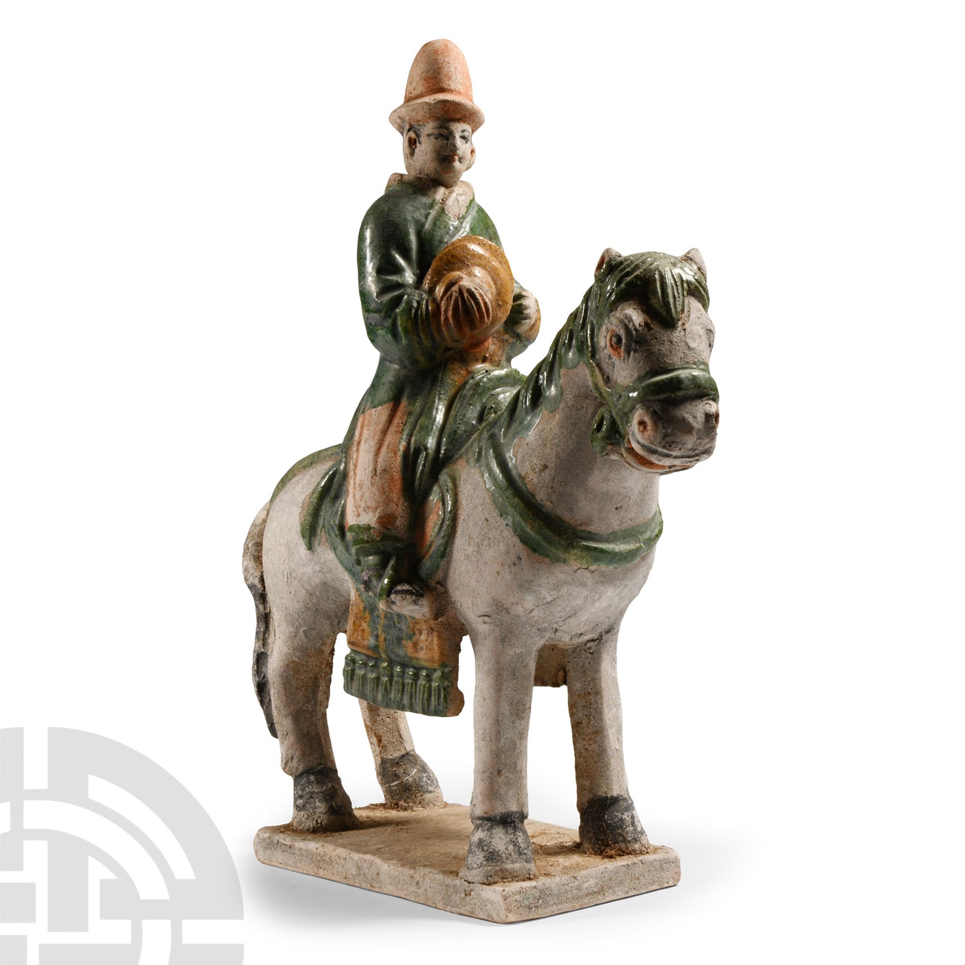 Chinese Ming Glazed Terracotta Horse and Rider