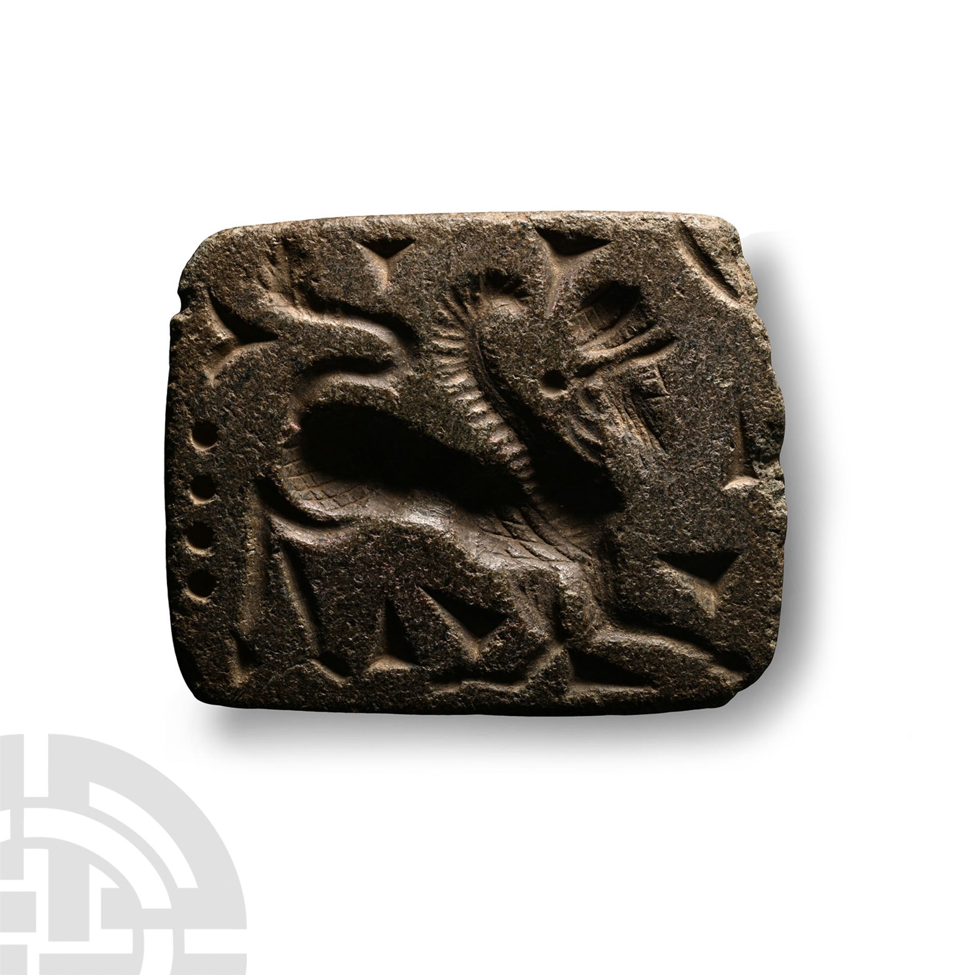 Large Mesopotamian Stone Stamp Seal with Lamassu - Bild 2 aus 3