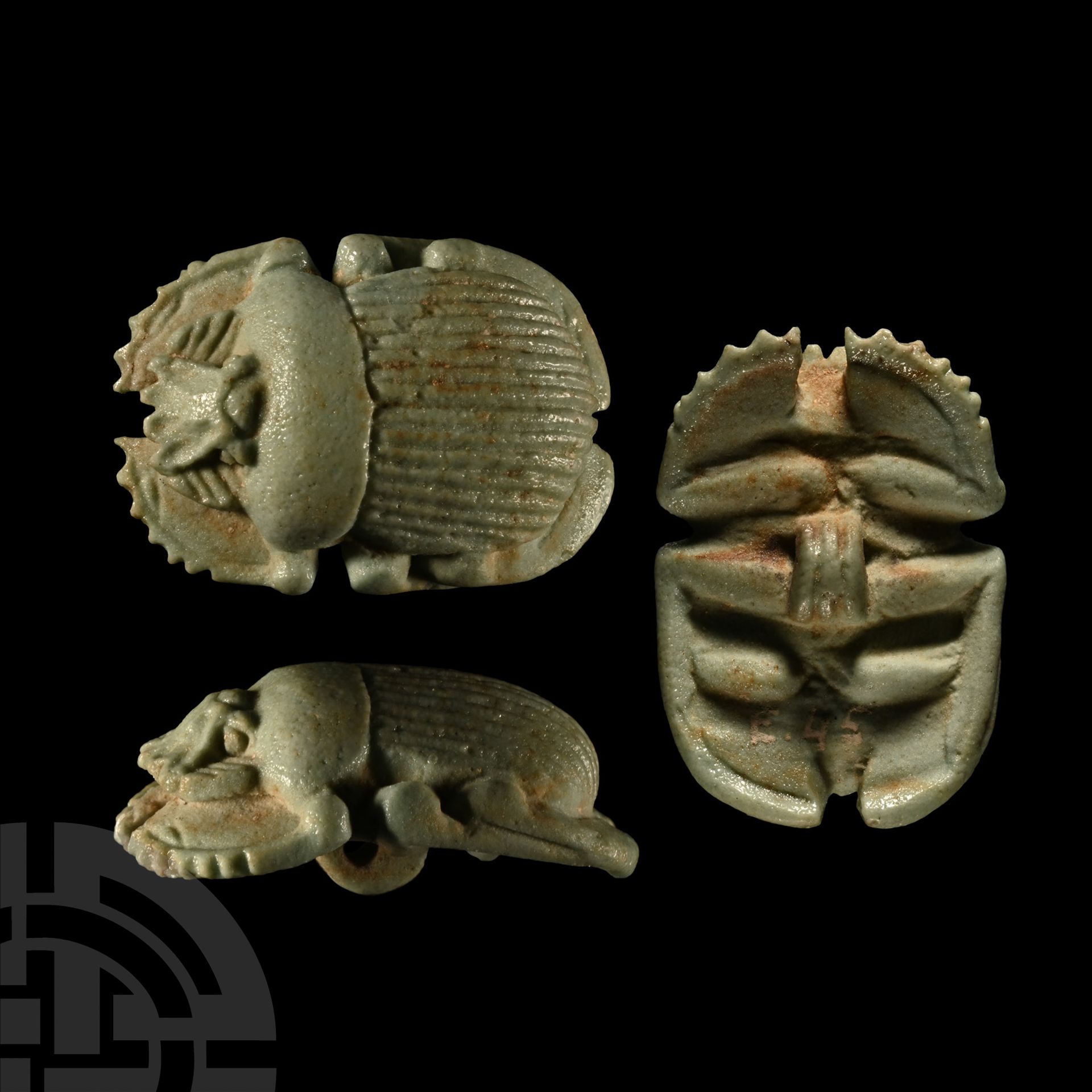 Egyptian Faience Scarab - Image 2 of 2