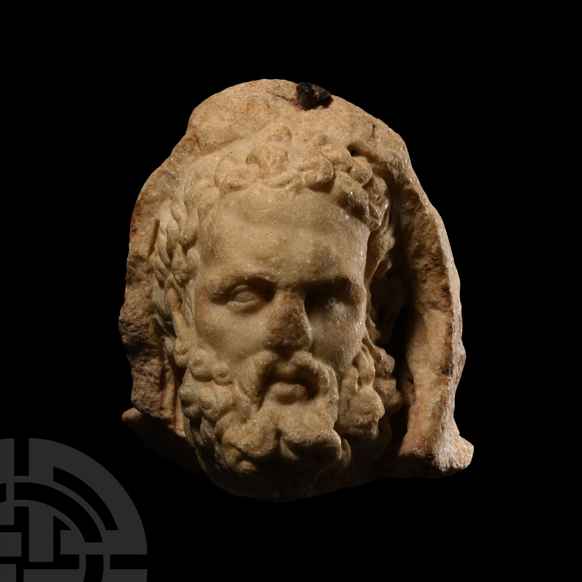Roman Marble Head of Hercules Wearing the Nemean Lion Skin - Bild 4 aus 5