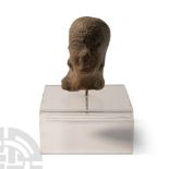 Phoenician Grey Stone Statue Head