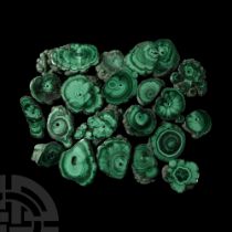 Natural History - Polished Green Malachite Section Group [20].
