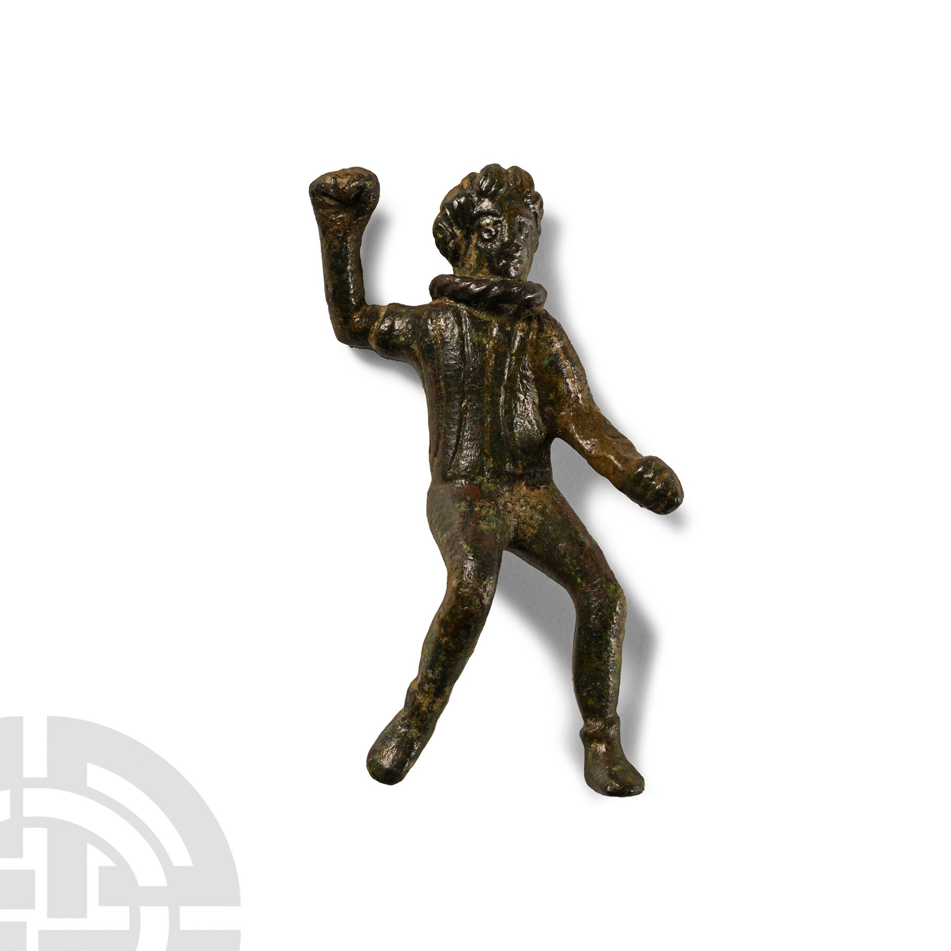 Romano-Celtic Bronze Statuette of a Warrior Wearing Torc