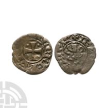 World Coins - Crusader Issues - Lusignan Kingdom of Cyprus - Henry II - AR Billon Denier