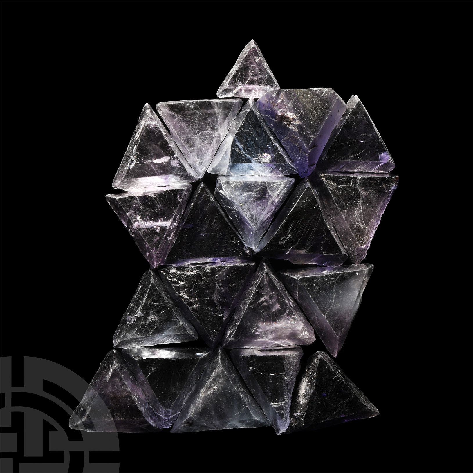 Natural History - Purple Triangular Fluorite Mineral Specimen Group [20].