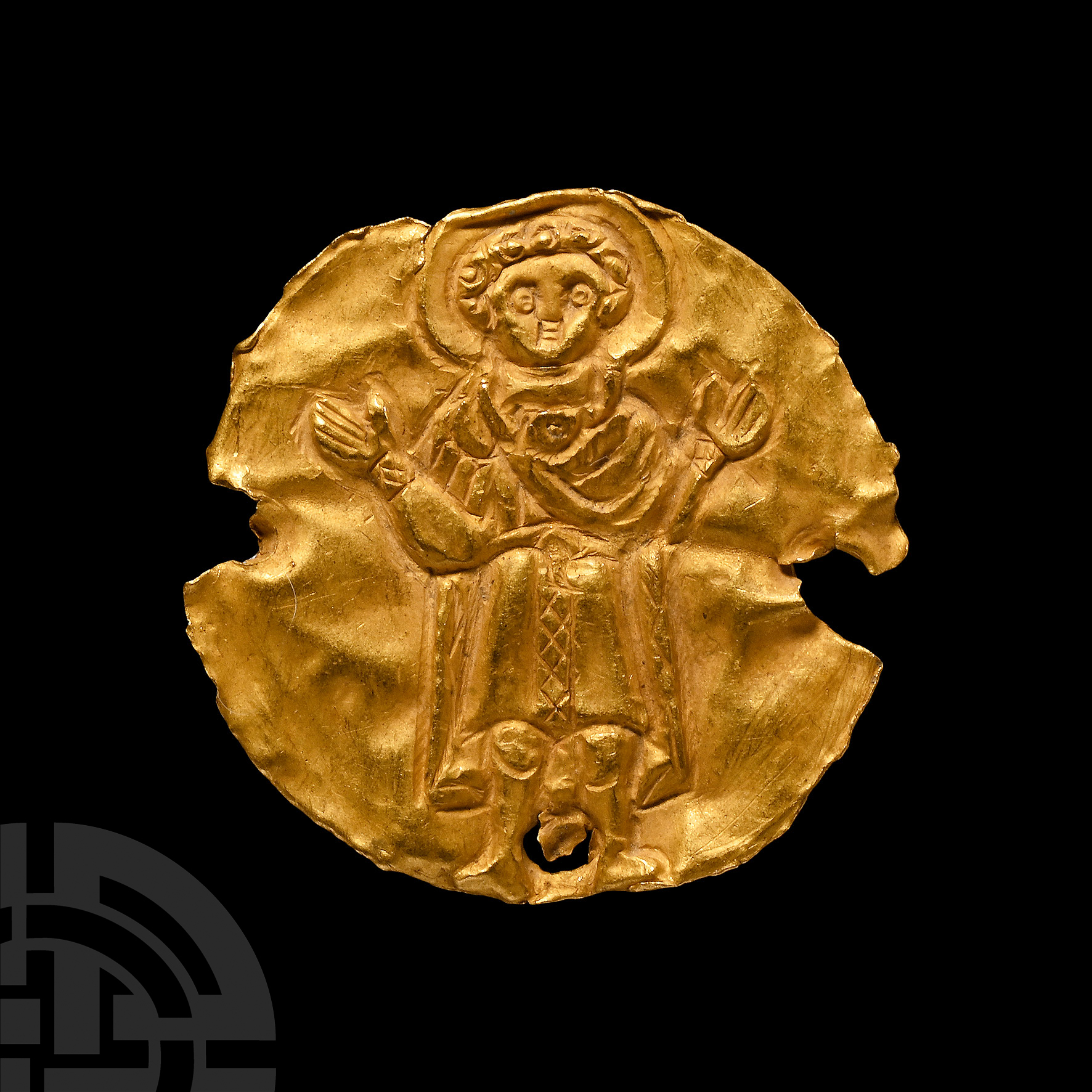 Byzantine Gold Roundel of a Standing Saint