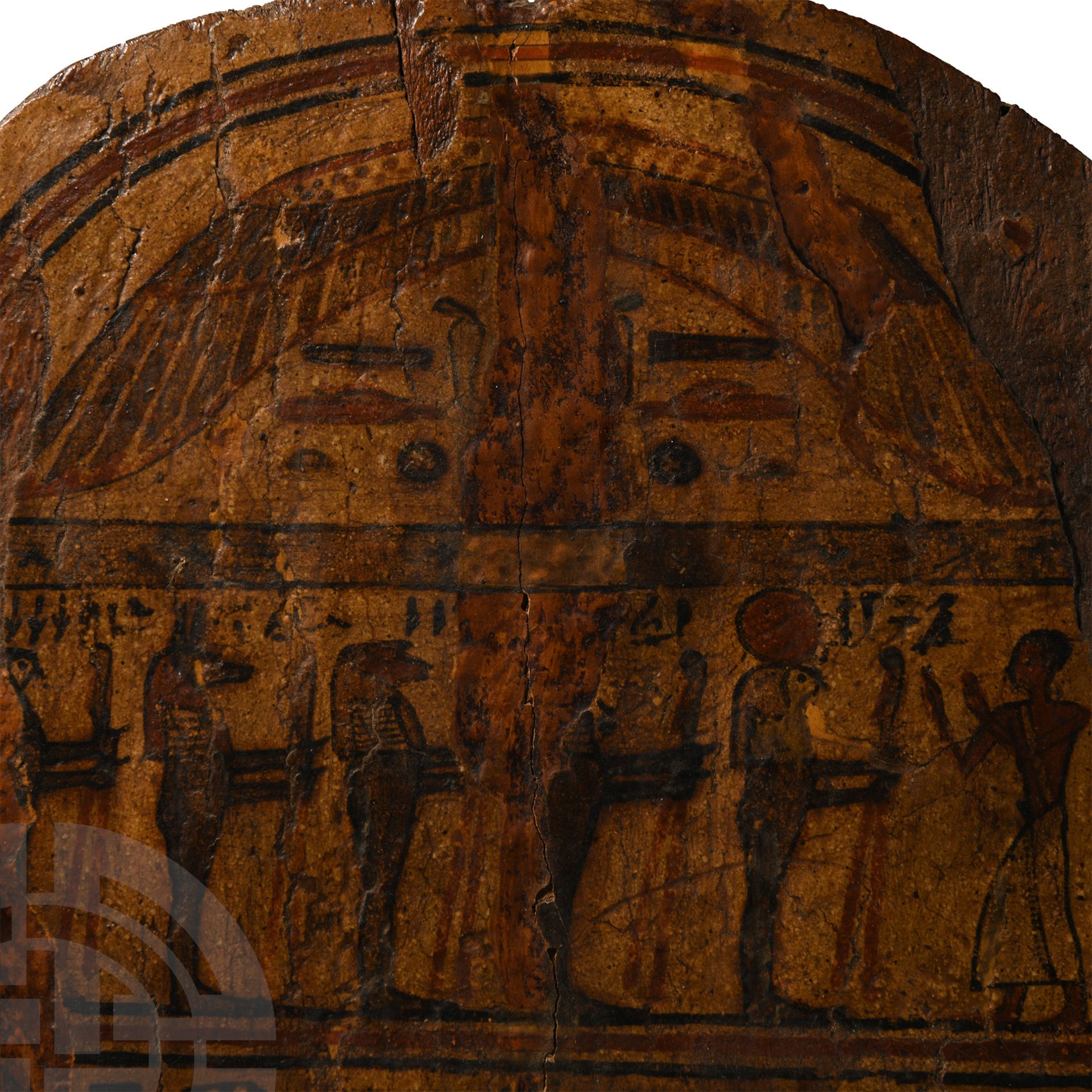 Egyptian Wooden Stela for Pa-di-Amun-(em)-ipat with Ra-Horakhty - Image 2 of 4