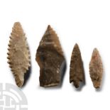Pre-Columbian Serrated Stone Arrowhead Collection
