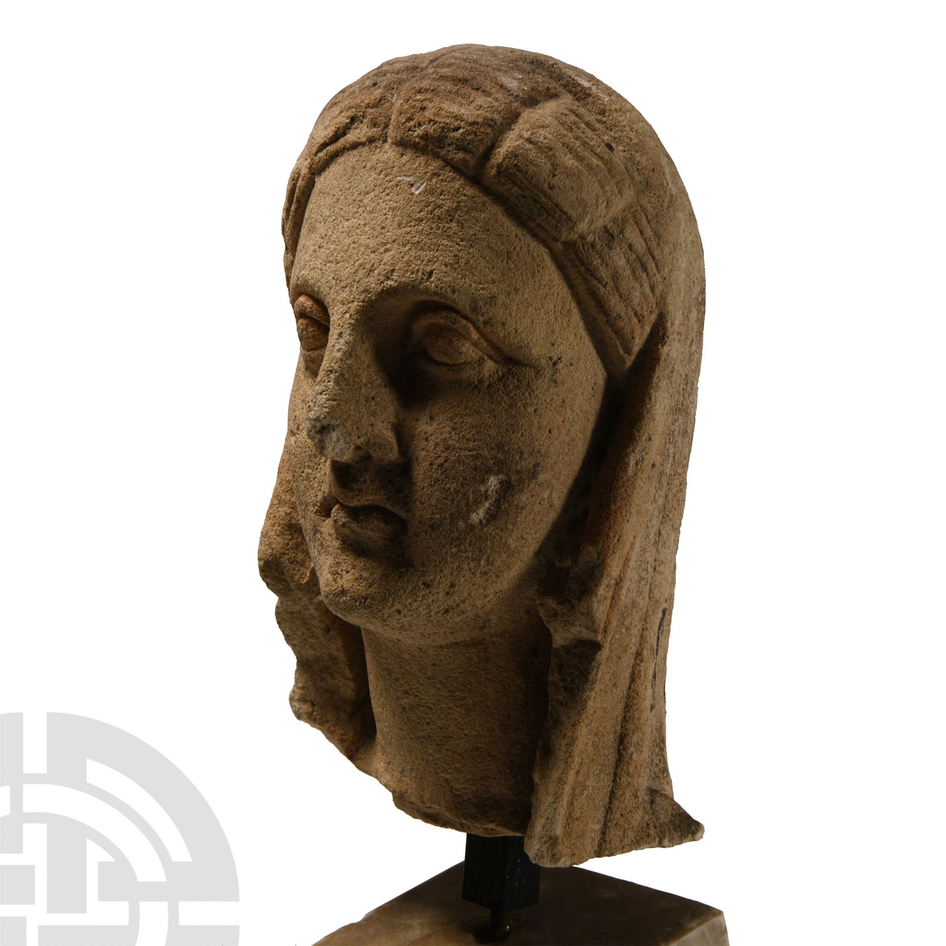 Cypriot Limestone Head of a Goddess - Image 2 of 3