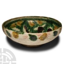 Byzantine Green Glazed Sgraffito-Ware Bowl