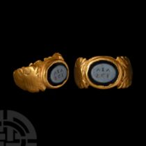 Roman Gold Ring with Gemstone for Servius