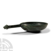 Roman Bronze Patera with Lion Head Handle