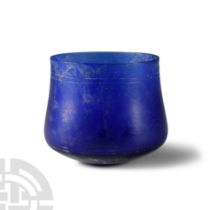 Roman Cobalt Blue Glass Wine Beaker