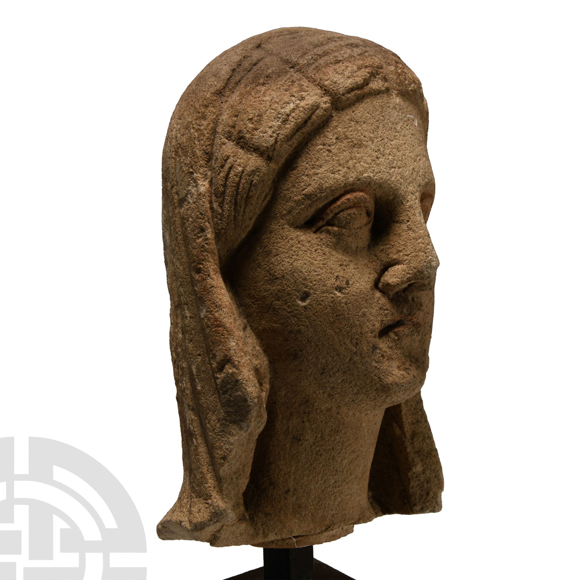 Cypriot Limestone Head of a Goddess - Image 3 of 3