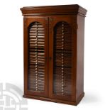 Mahogany Coin Collector's Cabinet