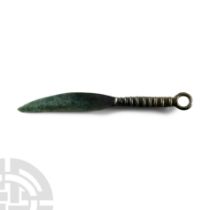 Bronze Age Knife with Ribbed Handle