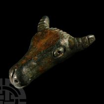 Iron Age Celtic Bronze Bull's Head Mount