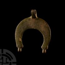 Roman Bronze Lunar Pendant