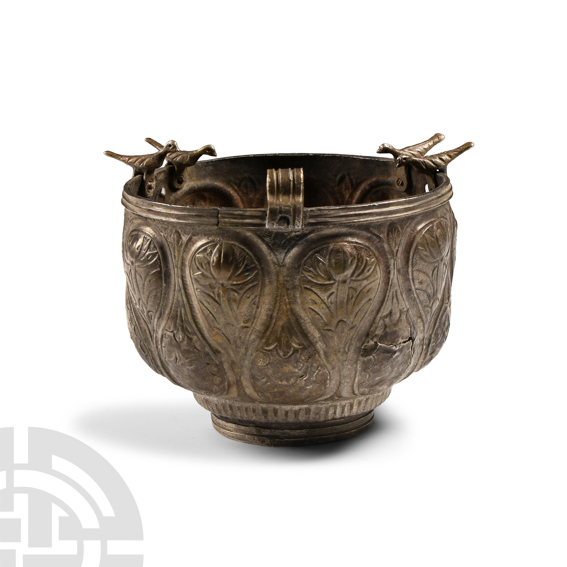 Medieval Period Silver Cup with Birds - Image 2 of 4