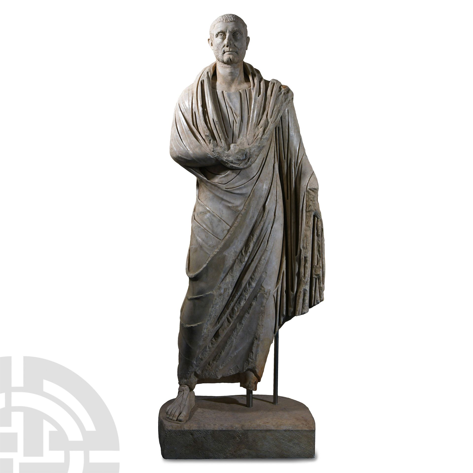 Roman Life-Size Marble Statue of an Important Magistrate