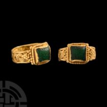 Roman Gold Ring with Green Cabochon